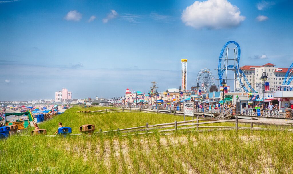 promo picture view of ocean city nj from the music pier boardwalk in july used for smart marketing